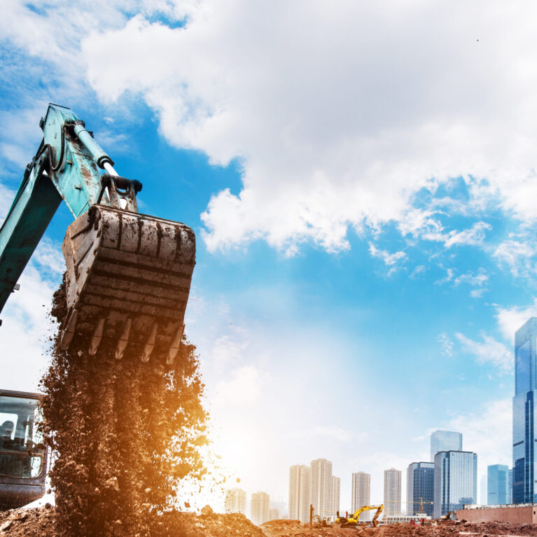 excavator in action