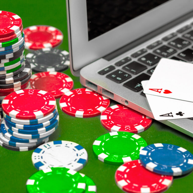 poker chips on the table